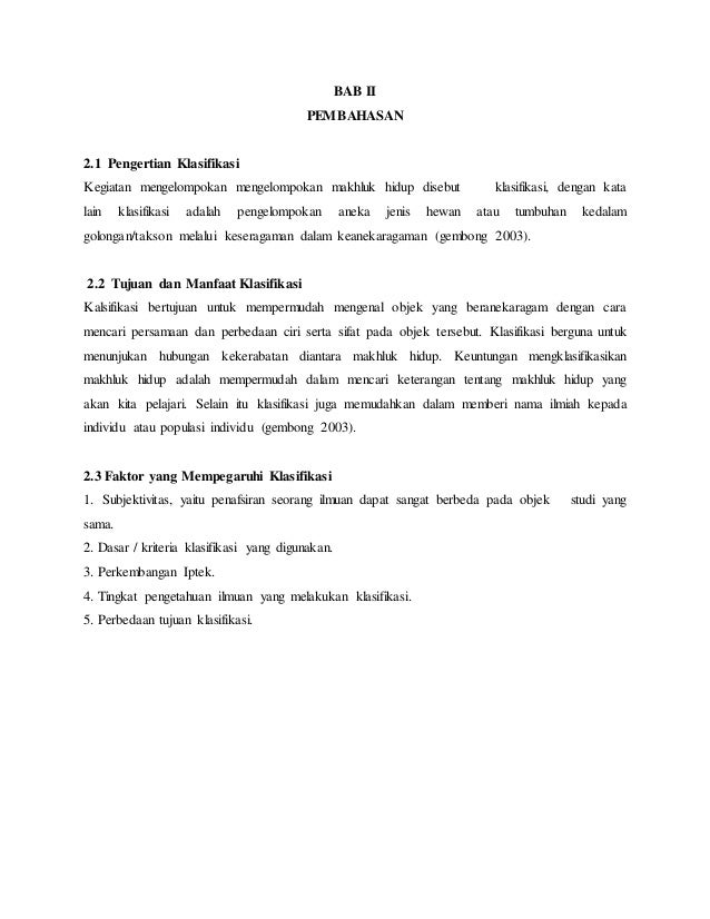 Makalah Klasifikasi Hewan Dan Tumbuhan