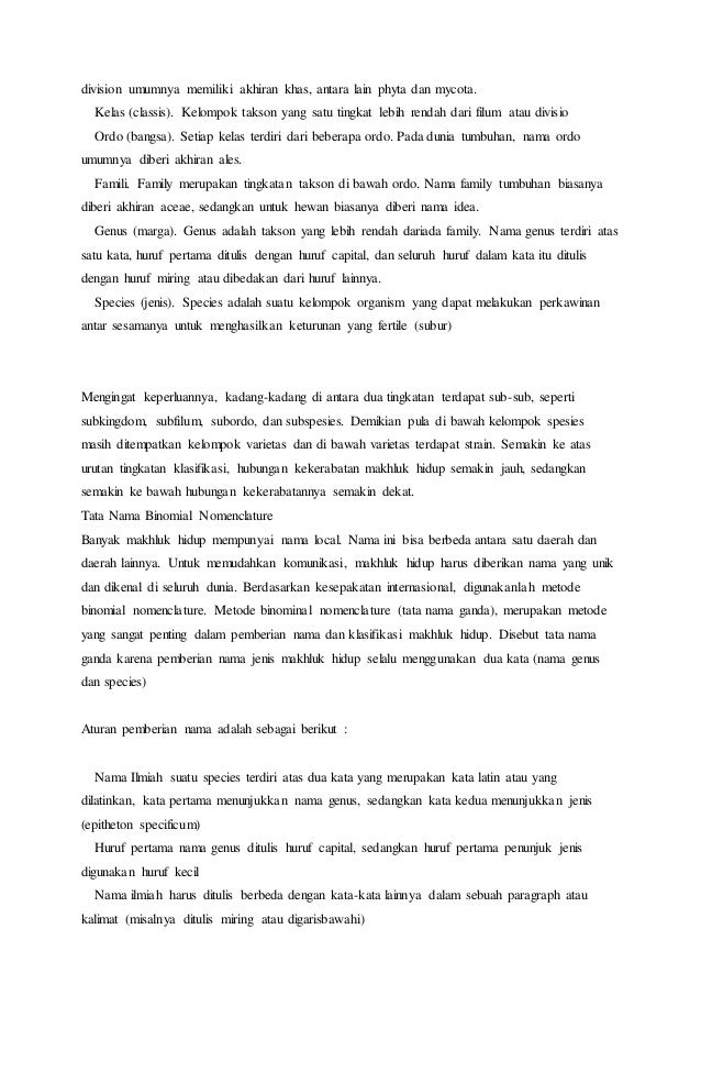 Makalah klasifikasi makhluk hidup