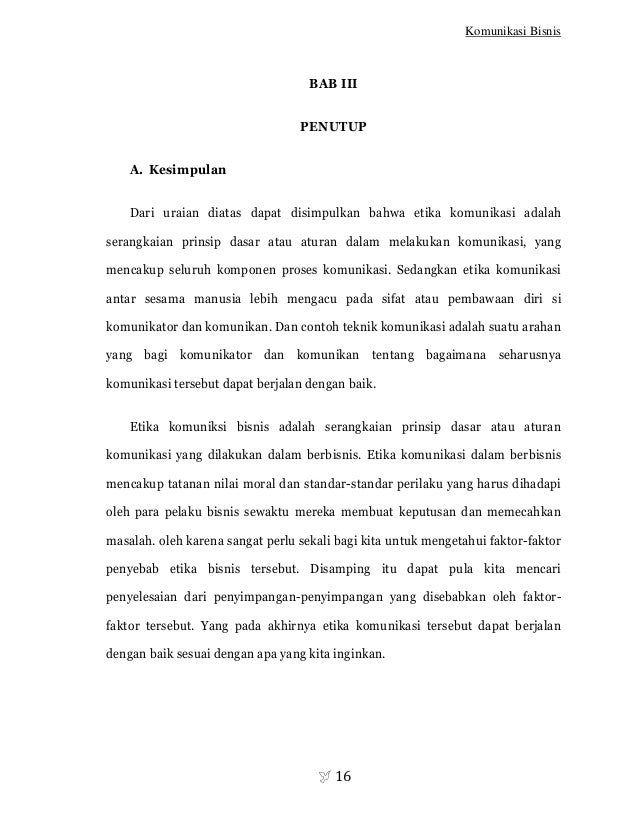 Makalah Komunikasi Bisnis