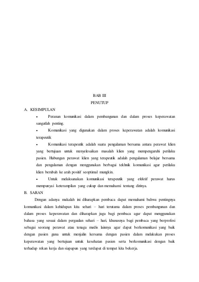 Makalah Hambatan Komunikasi Terapeutik Contoh Makalah