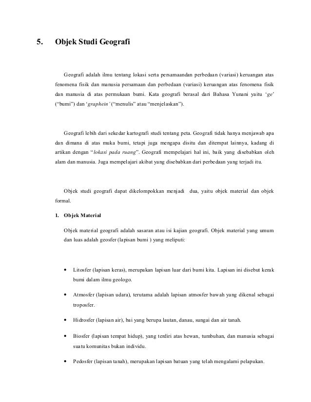 Objek Material Geografi Yang Terdiri Dari Lapisan Batuan