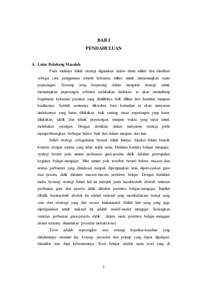 Makalah Konsep Dasar Strategi Pembelajaran Dan Teori Belajar