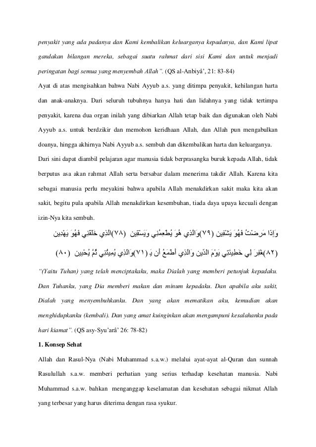 Makalah konsep sehat sakit dalam islam