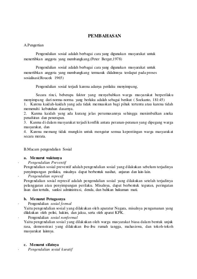 Makalah Kontrol Sosial
