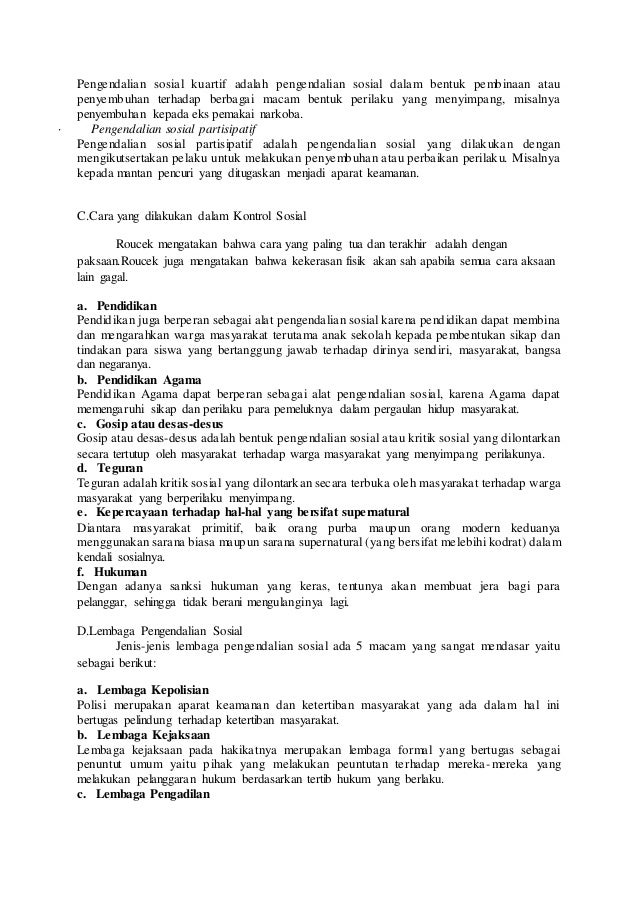 Makalah Kontrol Sosial