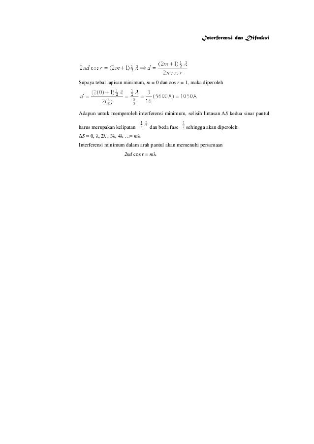 Interferensi dan difraksi