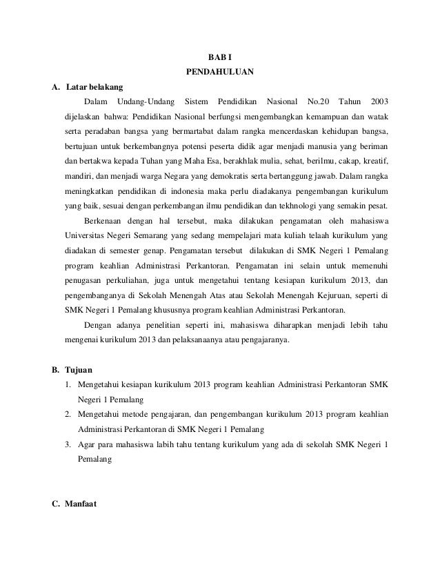 Makalah kurikulum smk administrasi perkantoran