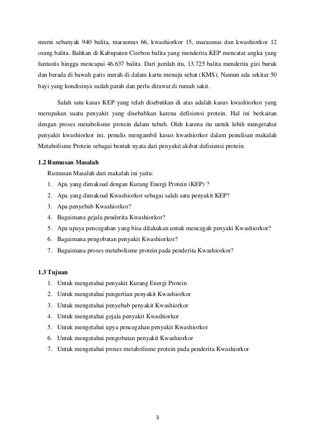 Makalah kwashiorkor, kimia pangan, kuliah semester 7