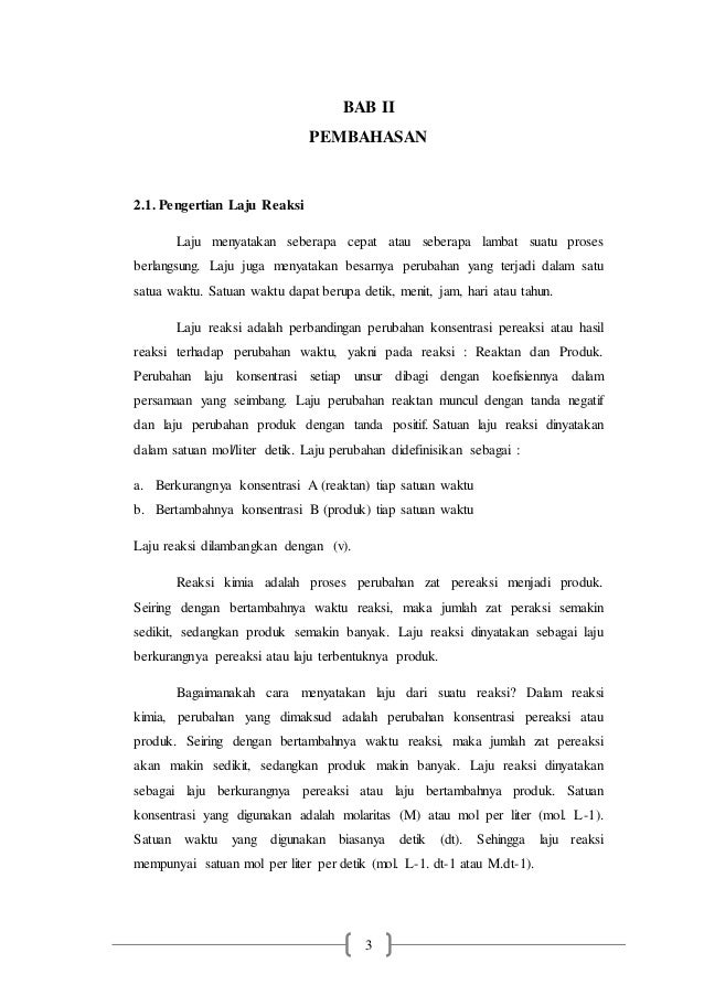 Contoh Pembahasan Tentang Laju Reaksi - Peran Sekolah