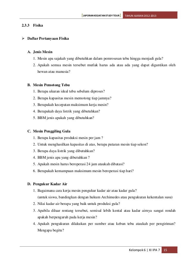 Makalah Laporan Kegiatan Laporan Kegiatan Study Tour Pusat Penelitia