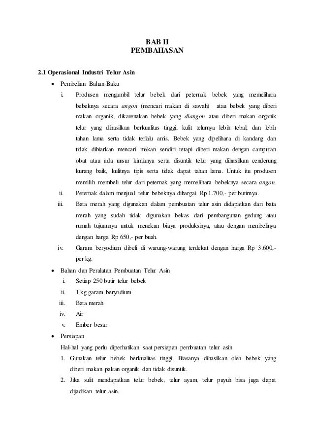 Contoh proposal usaha telur asin