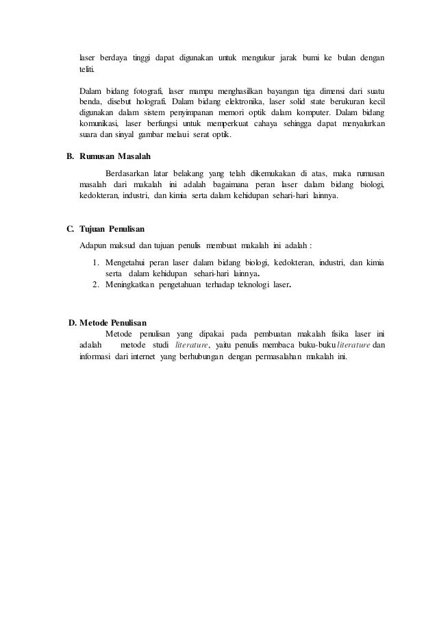 Peran Teknologi Laser Dalam Berbagai Bidang Kehidupan Peran Teknologi Laser Dalam Berbagai Bidang Kehidupan
