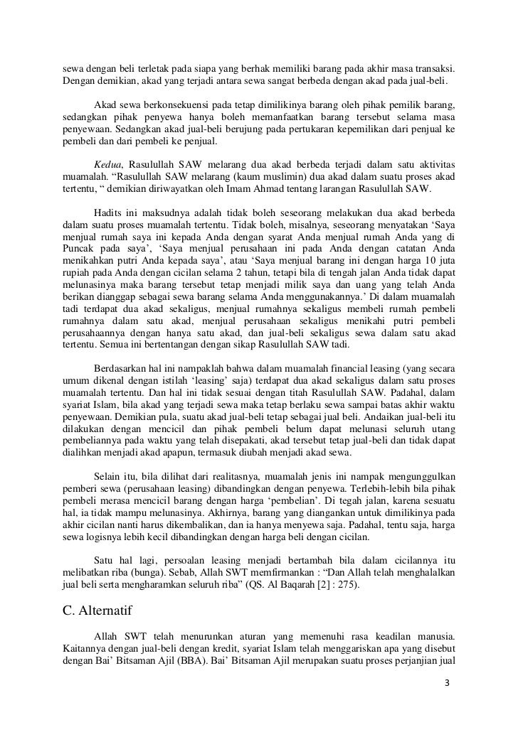 Makalah Leasing Fiqih Muamalat