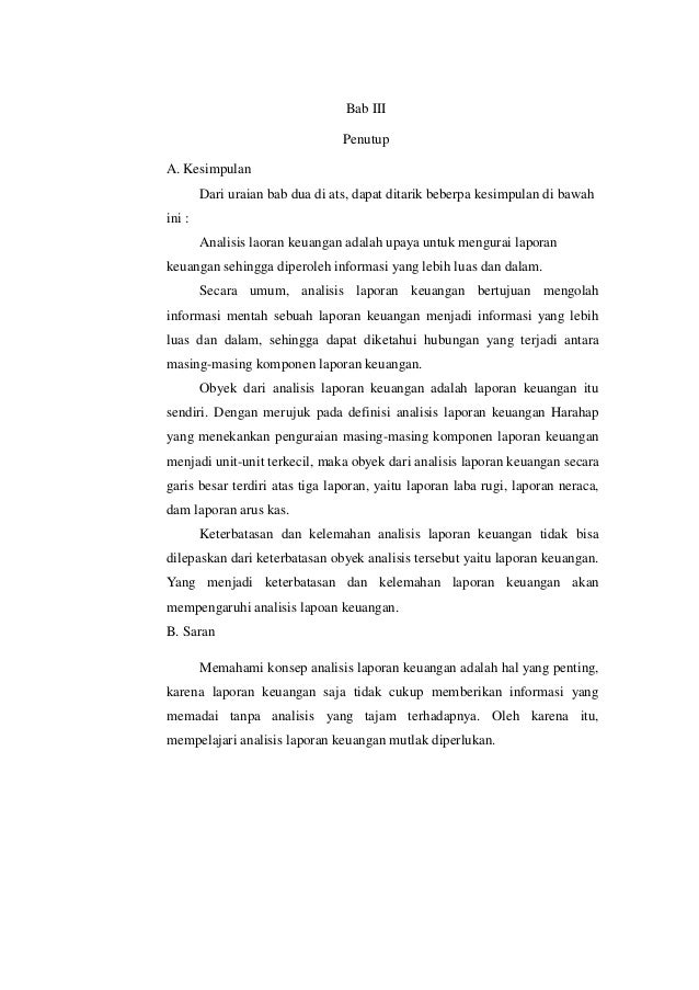 Konsep Analisis Laporan Keuangan
