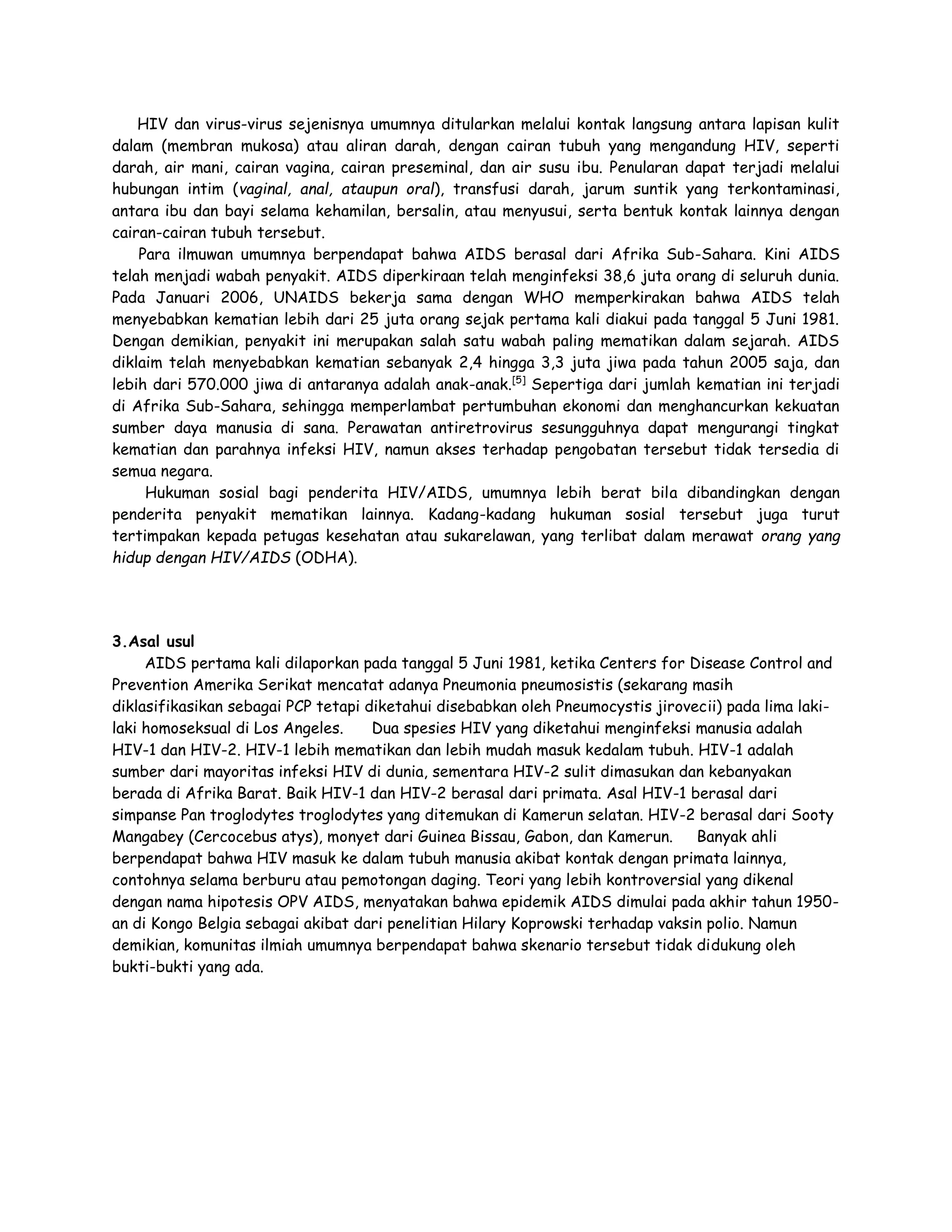 Makalah lengkap tentang hiv aids | DOTX