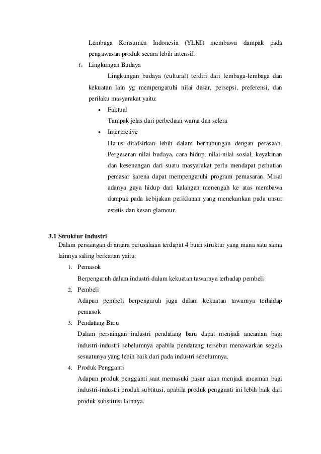 Makalah lingkungan pemasaran