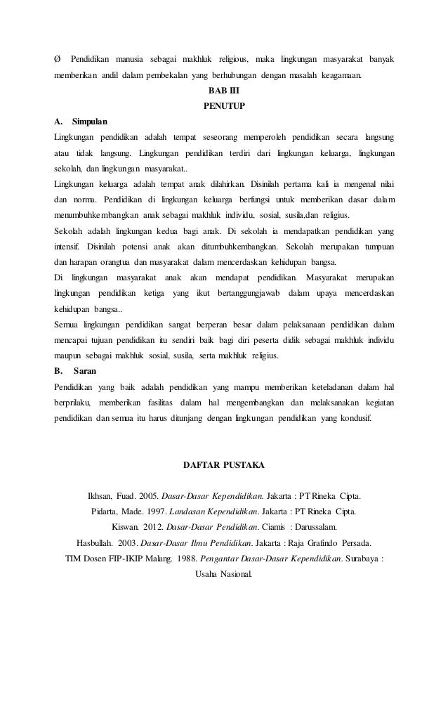 Makalah Lingkungan Pendidikan