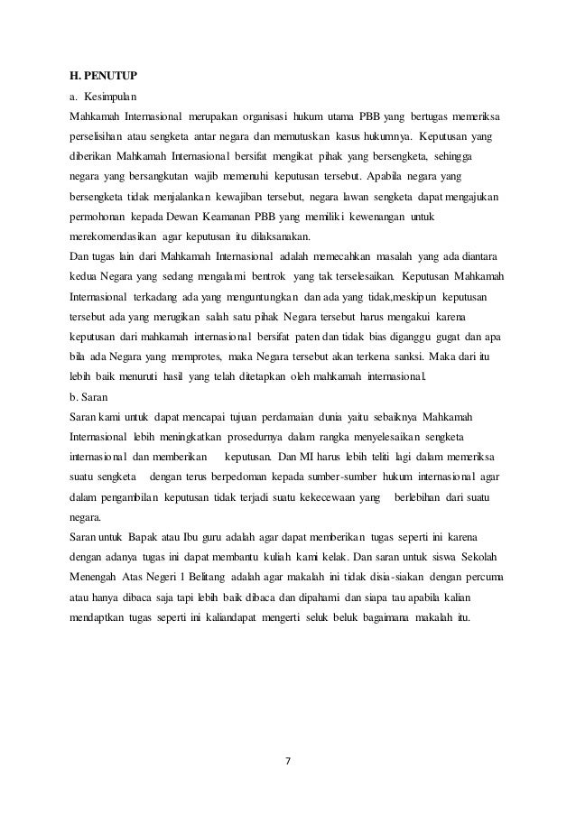 Makalah mahkama internasional