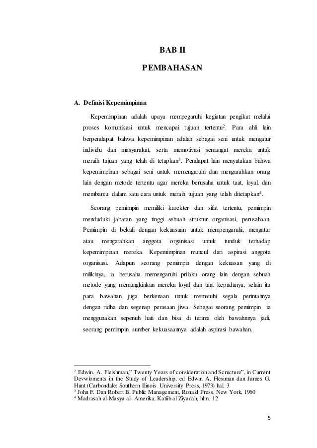 Makalah Manajemen Kepemimpinan