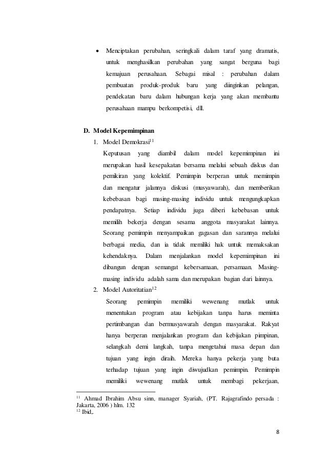 Makalah Manajemen Kepemimpinan