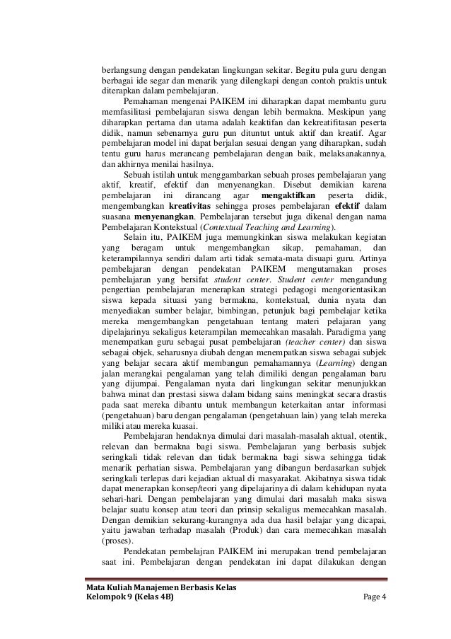 MAKALAH MENJELASKAN PENDEKATAN PAIKEM DALAM UPAYA 