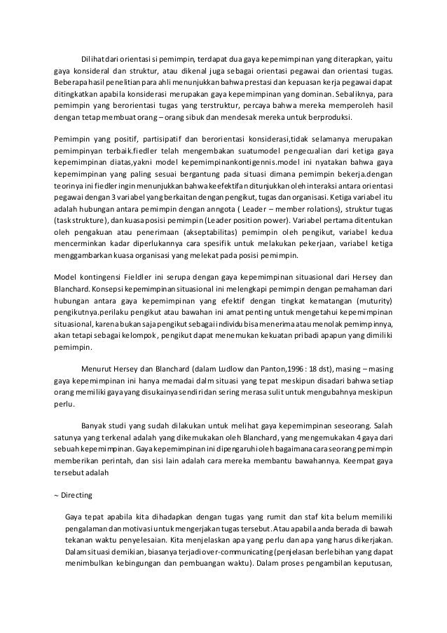 Pendapat Ahli Tentang Struktur Kepemimpinan Dalam