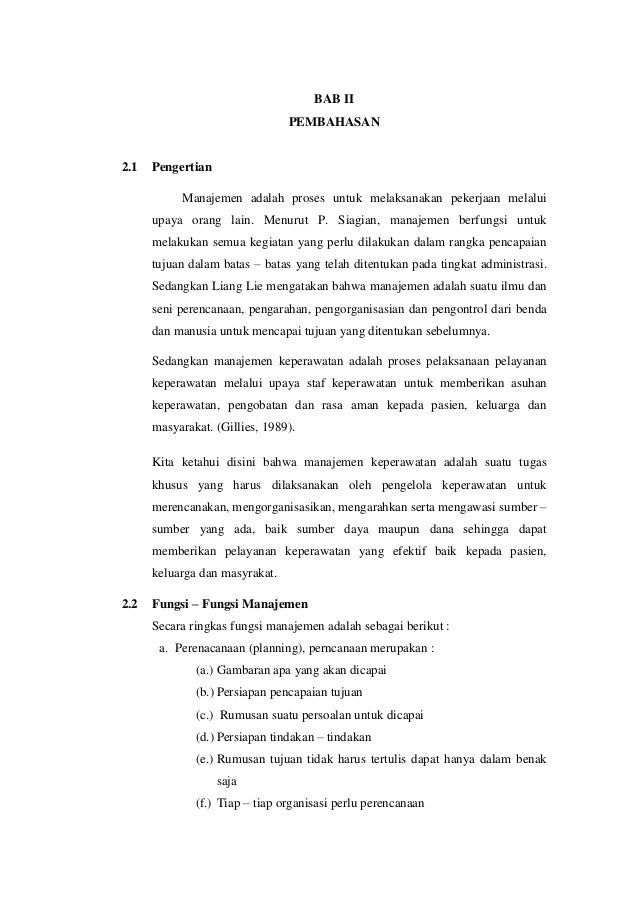 Makalah Manajemen Keperawatan Akper