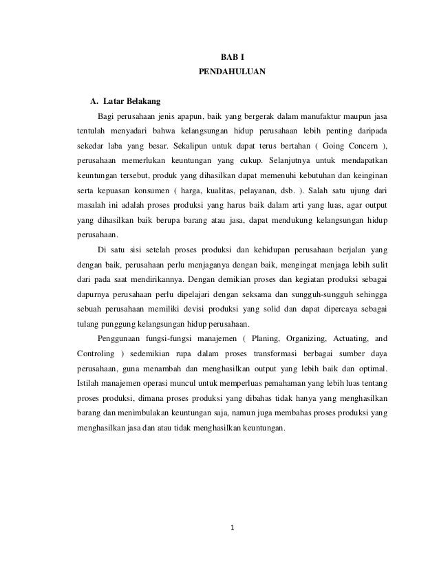 Makalah Manajemen Operasi