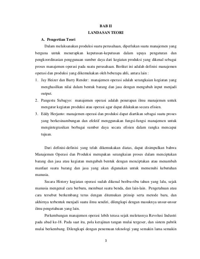 Makalah Manajemen Operasi