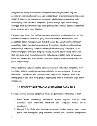 Makalah manajemen pemasaran