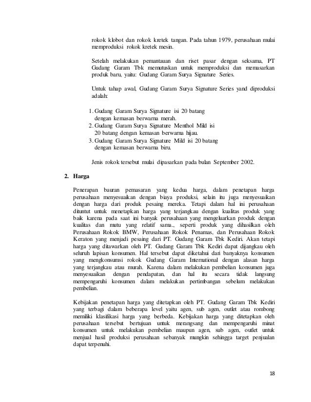 Makalah Manajemen Pemasaran Studi Kasus Marketing Mix Pt Gudang Gar