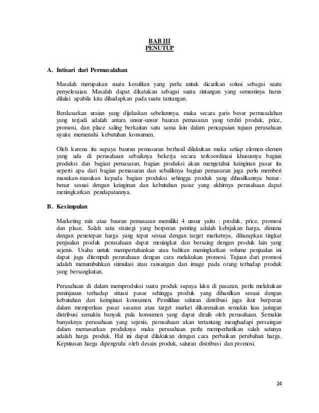 Makalah Manajemen Pemasaran Studi Kasus Marketing Mix Pt