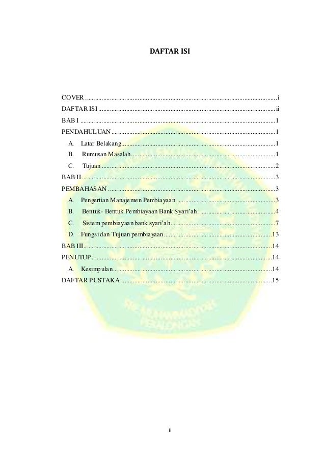 Makalah Manajemen Pembiayaan Bank Syariah