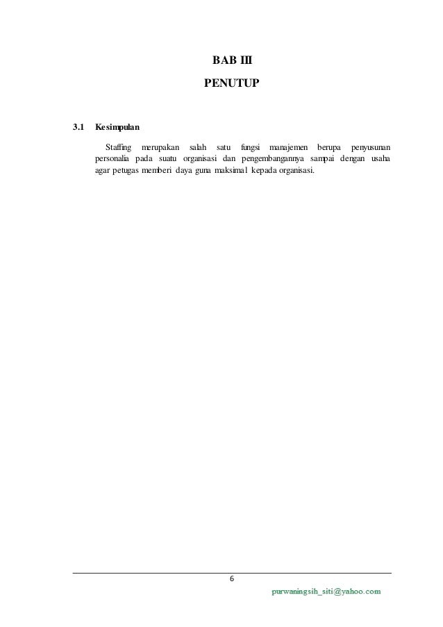 Makalah manajemen pendidikan staffing