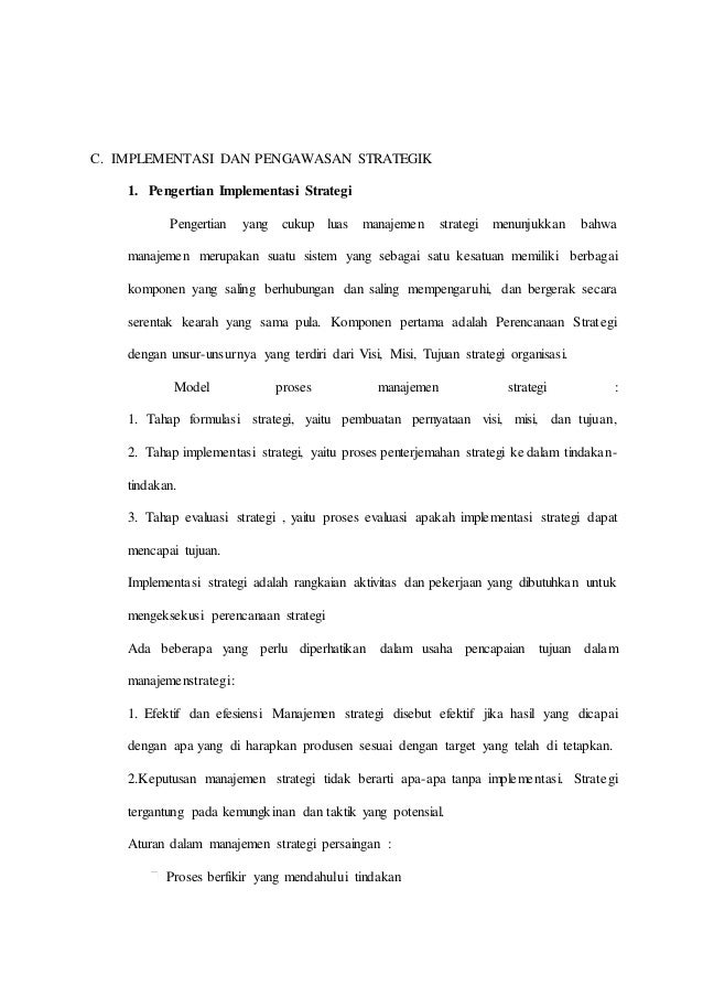 Makalah Manajemen Strategik Uas