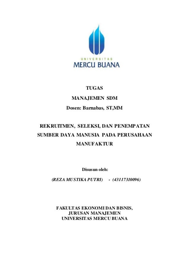 Makalah Manajemen Sumber Daya Manusia