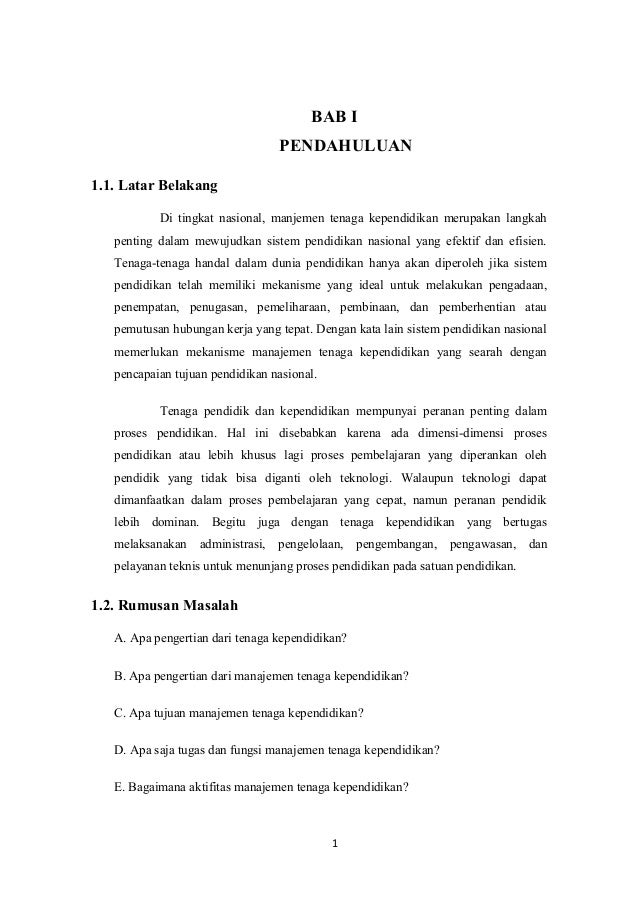 Makalah Manajemen Tenaga Kependidikan