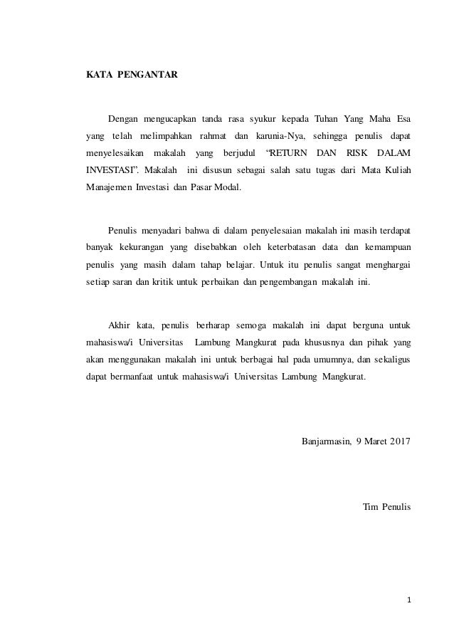 Makalah Manajeman Investasi Dan Pasa Modal Kelompok 1