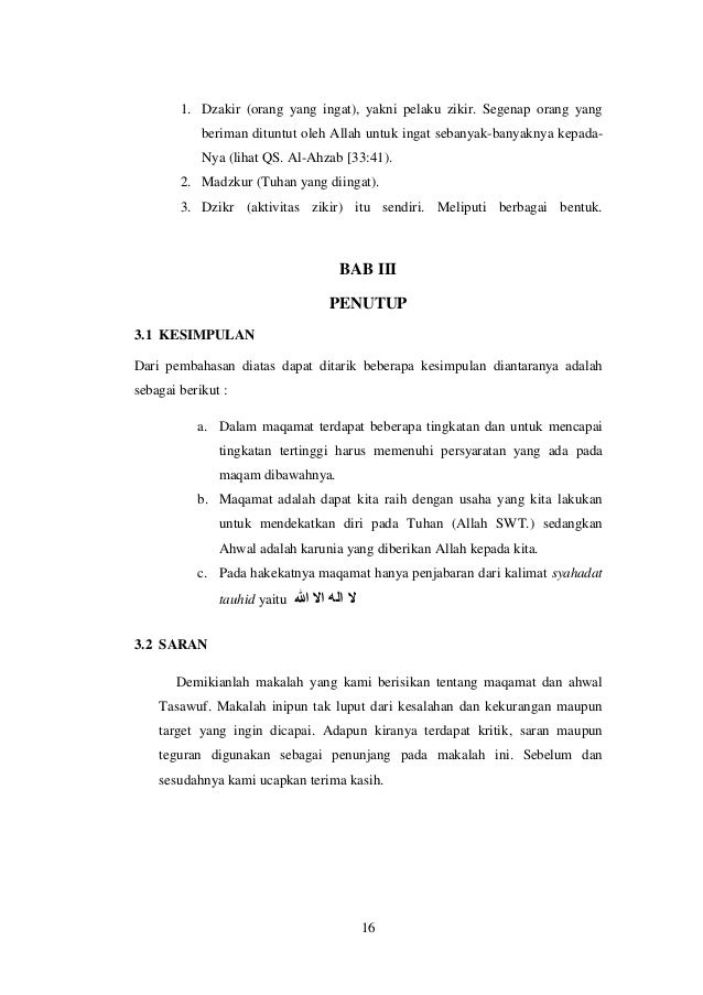 Makalah Maqamat Dan Ahwal