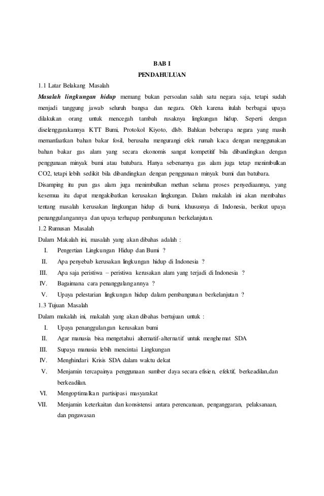 Makalah Masalah Lingkungan Hidup