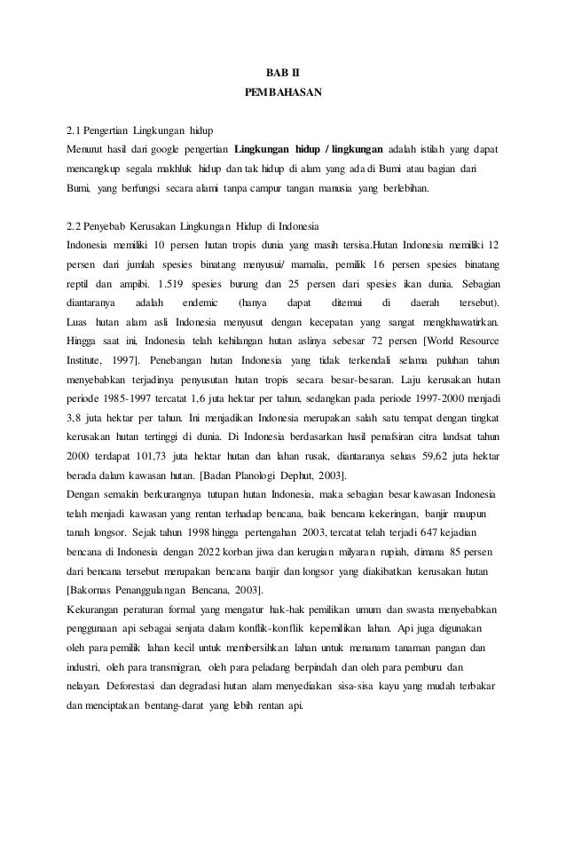 Makalah Masalah Lingkungan Hidup