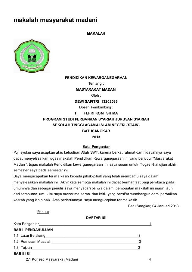 Makalah Masyarakat Madani