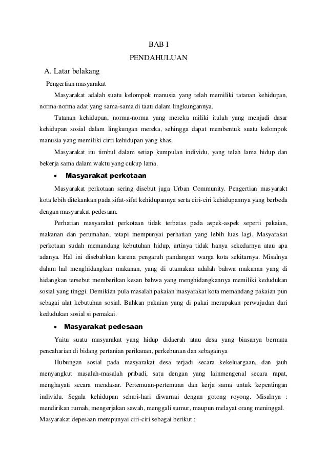Makalah Masyarakat Perkotaan Dan Pedesaan