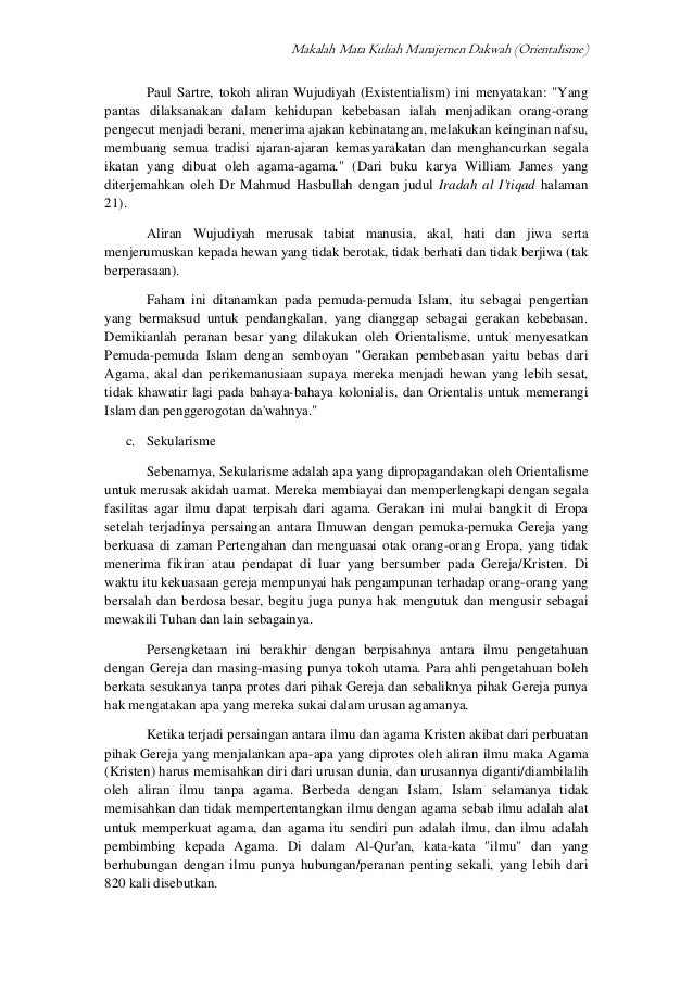 Makalah mata kuliah manajemen dakwah (orientalisme)