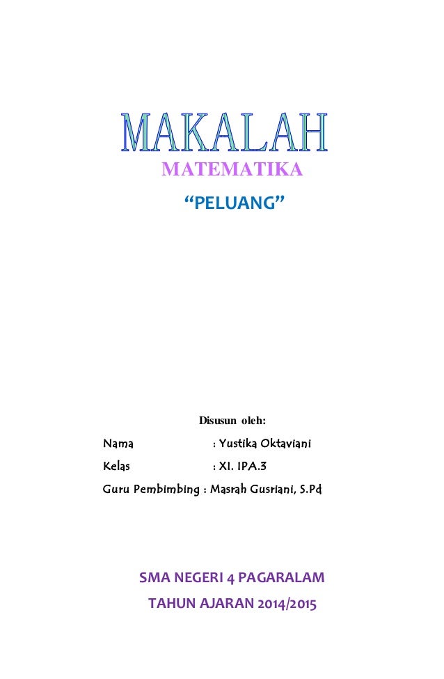 Makalah Matematika Sma Contoh Makalah