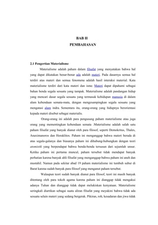 Makalah materialisme | DOC