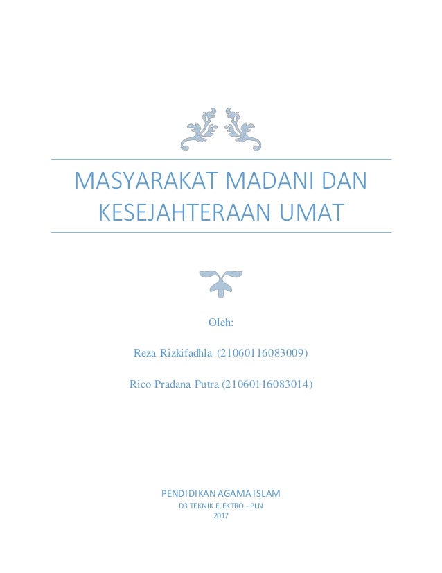 Makalah Maysarakat Madani Dan Kesejahteraan Umat