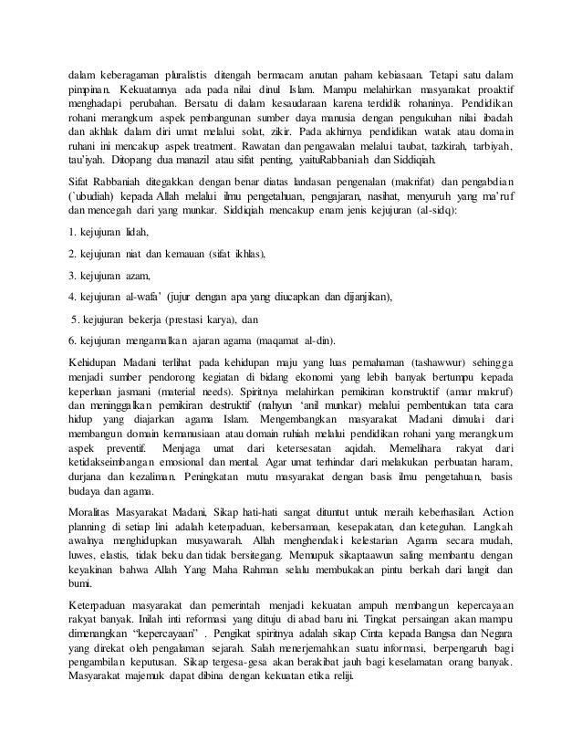 Makalah Maysarakat Madani Dan Kesejahteraan Umat
