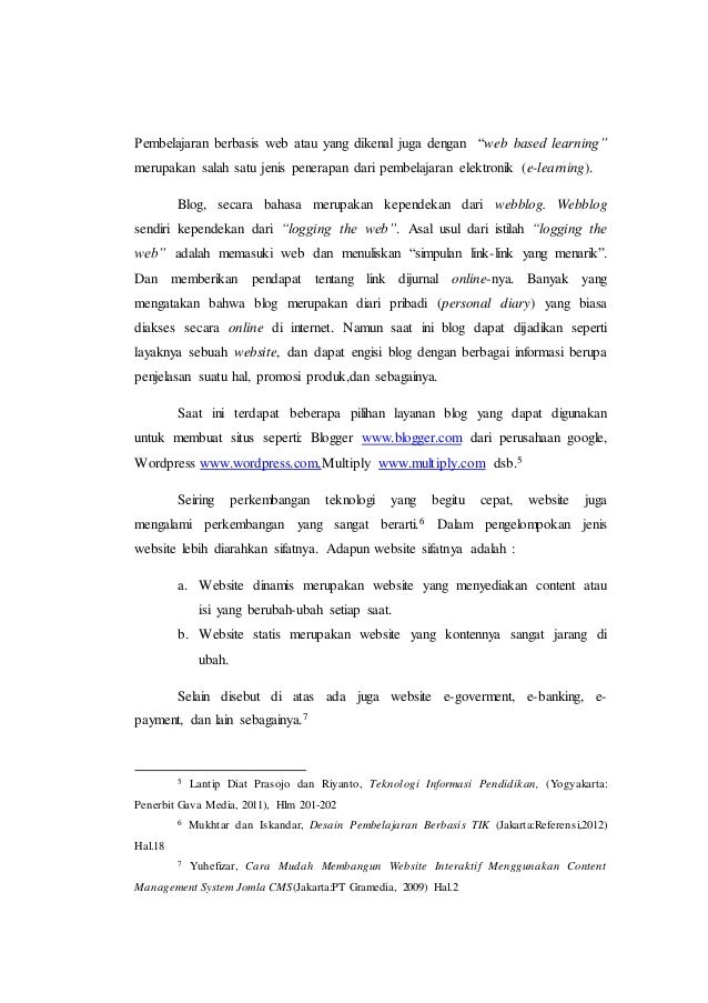 Makalah media pembelajaran berbasis web blog