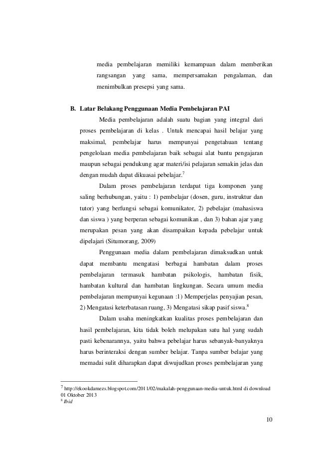 Makalah Media Pembelajaran Pai Tatik Latifatun N Dkk
